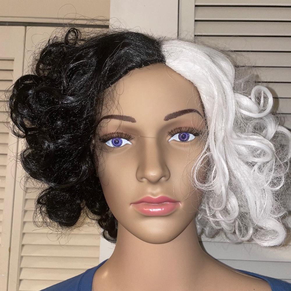 New Women Wigs Short Curly Afro Fluffy Black and Blonde Wigs Cosplay Cosplay